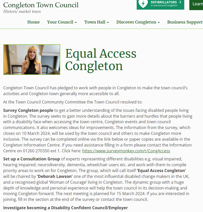 Equal Access Congleton article