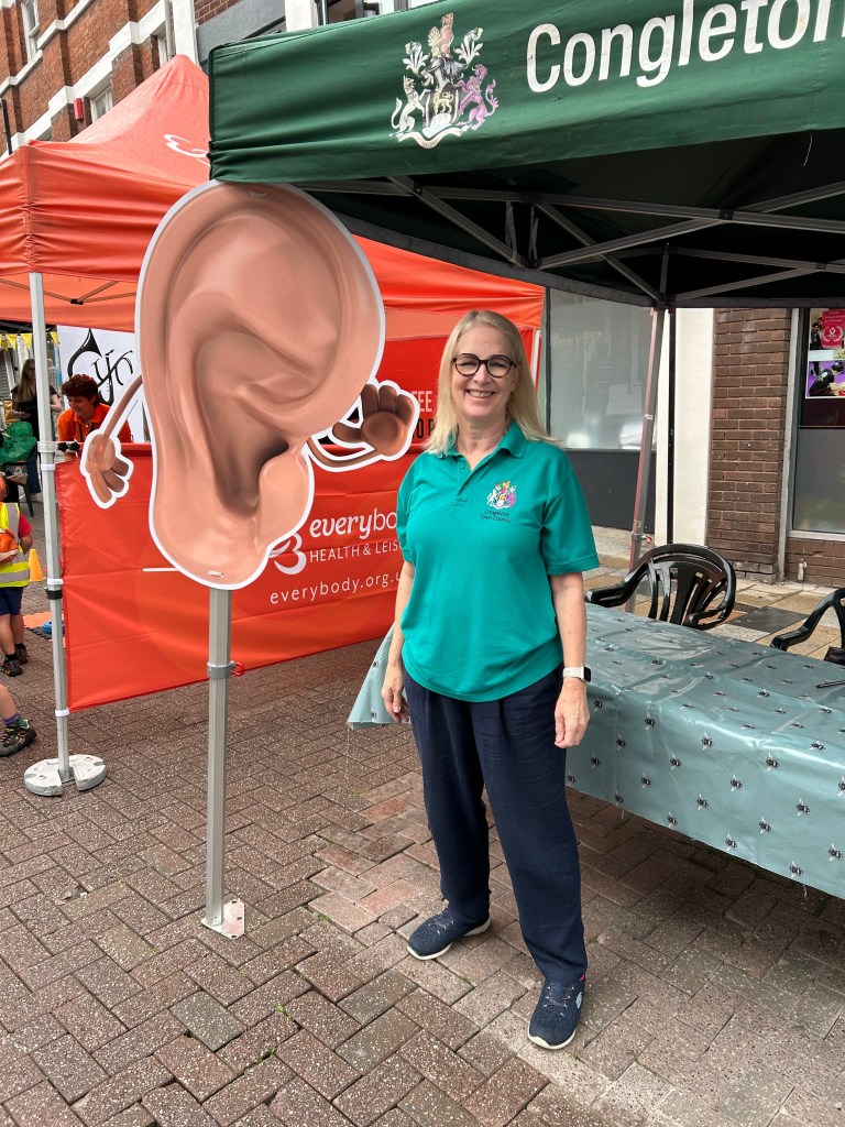 Kay outside at Play Day