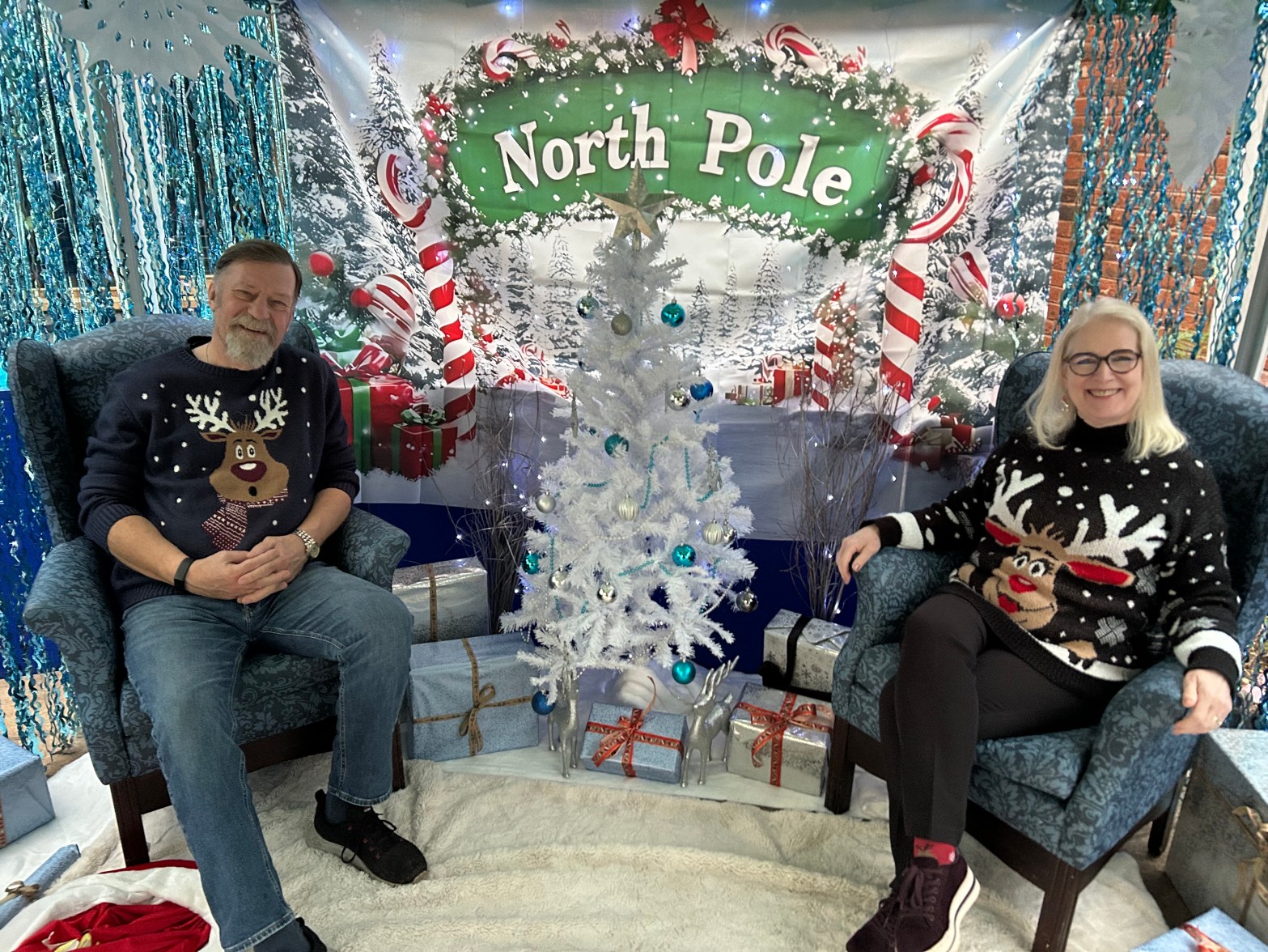 kay and Mike sitting in a grotto